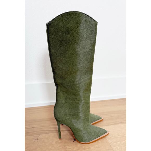 Schutz Maryana Welt Wild Pointed Toe Calf Hair High Heel Tall Boot US 5 - Picture 4 of 10